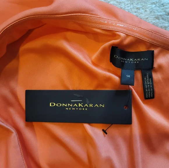 NWT DONNA KARAN Floral One Shoulder Sheat Dress Neoprene Size 14 - Picture 6 of 11